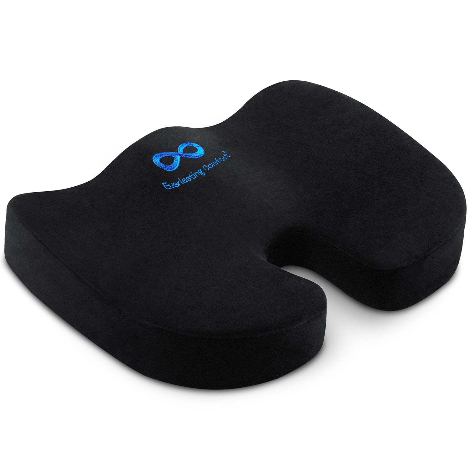 Everlasting Comfort Memory Foam Seat Cushion — black U-shaped cushion