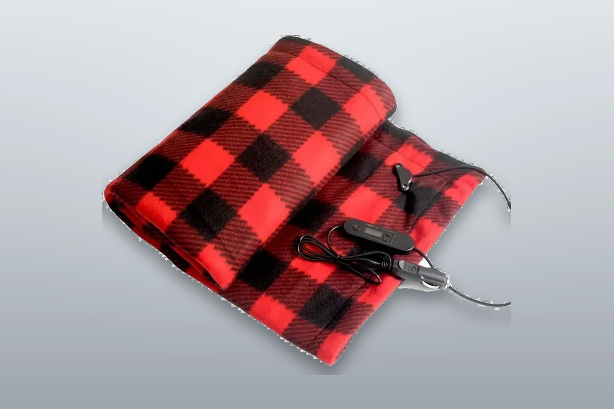 Akozon 12V fleece travel throw