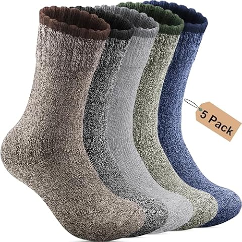 #6 — Annsuki Merino Wool Winter Socks (5 Pack)