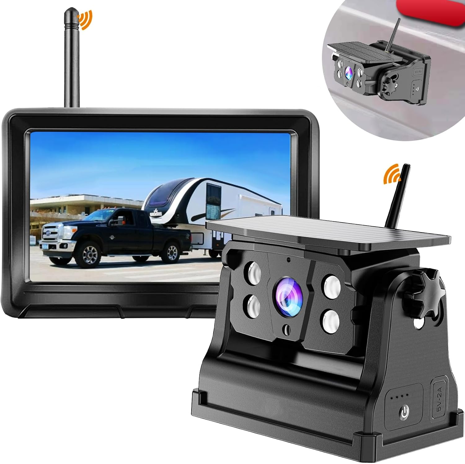 DOUXURY Magnetic Wireless Backup Camera with 5-inch monitor