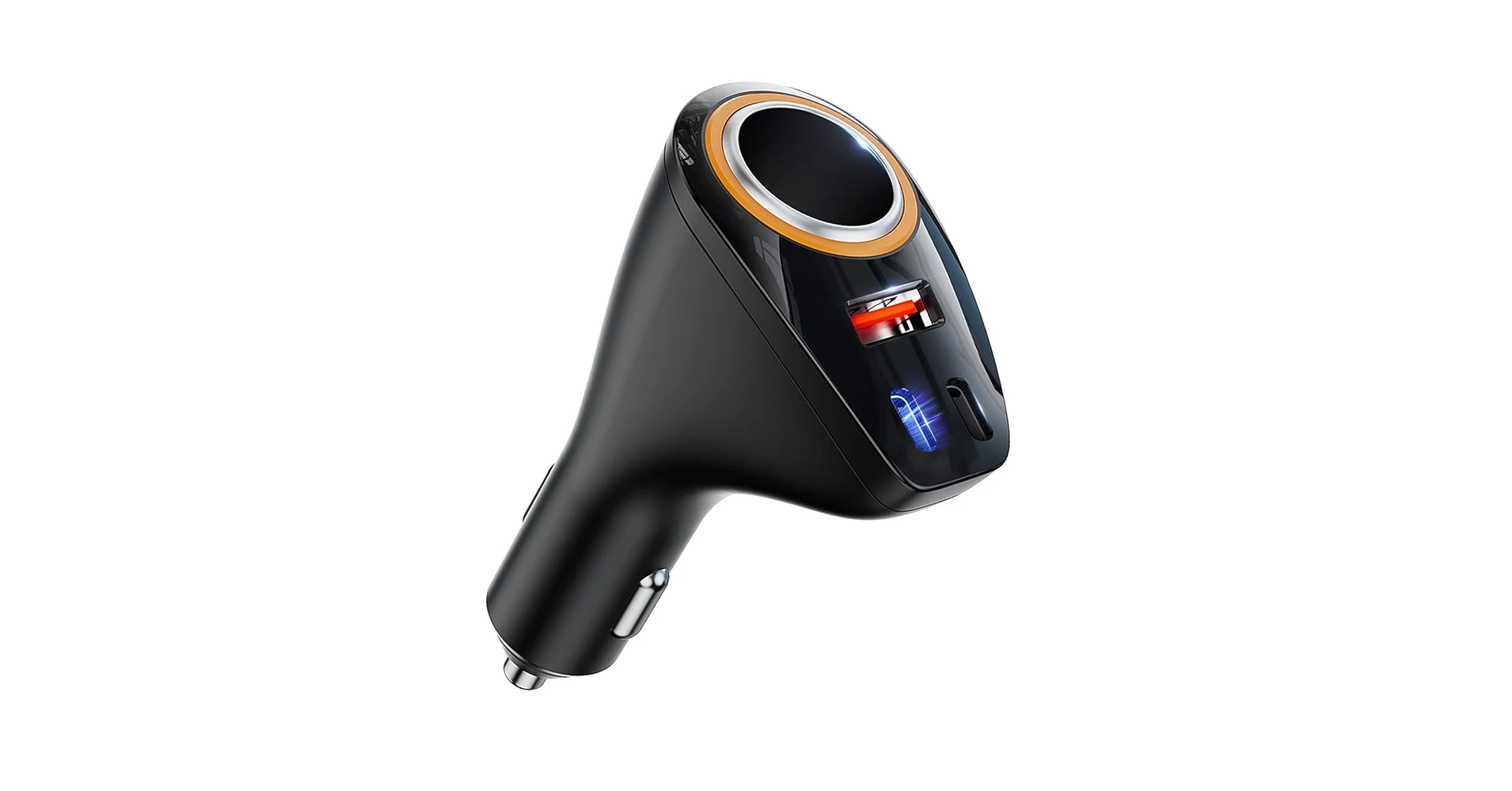 170W 4-in-1 USB-C car charger with passthrough 12V socket, USB-A and USB-C ports